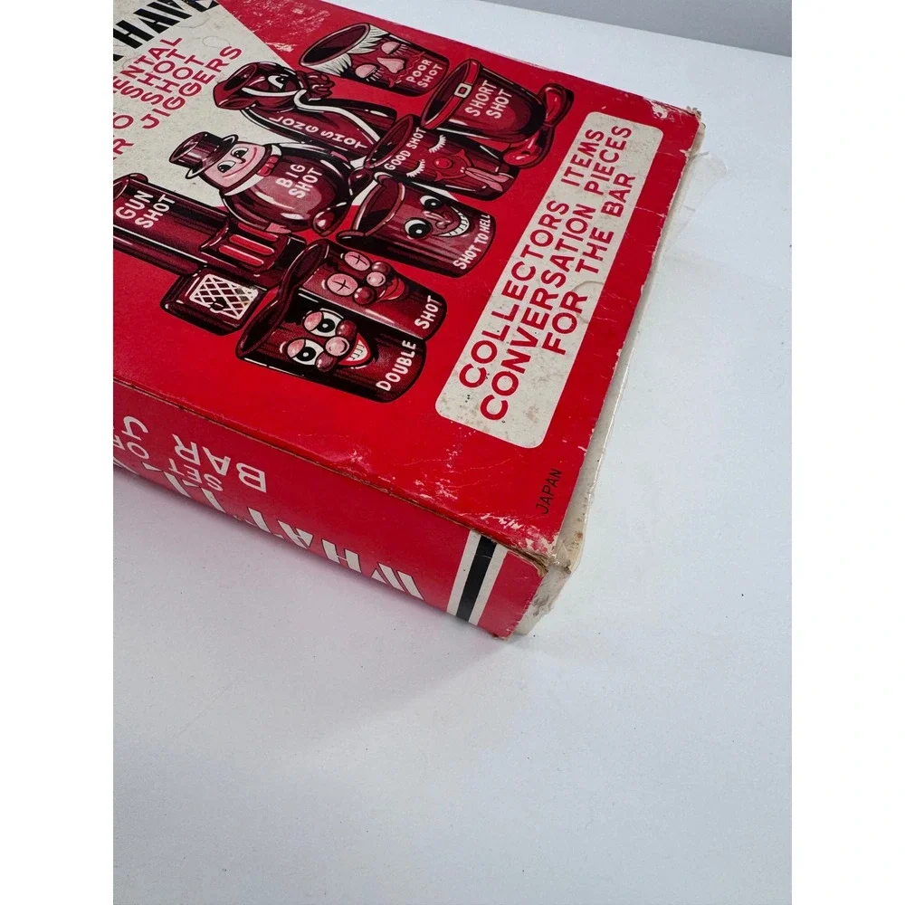 Apex Quality Japan Vintage Bar Jigger Set Brown Ceramic Novelty 8pc Box New‎